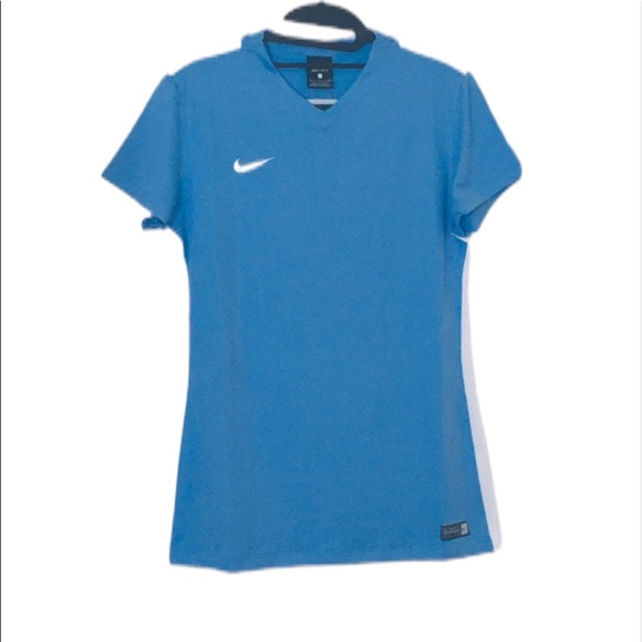 Nike Tops - NWT Nike: Small Blue Dri Fit Short Sleeve V Neck Workout Shirt